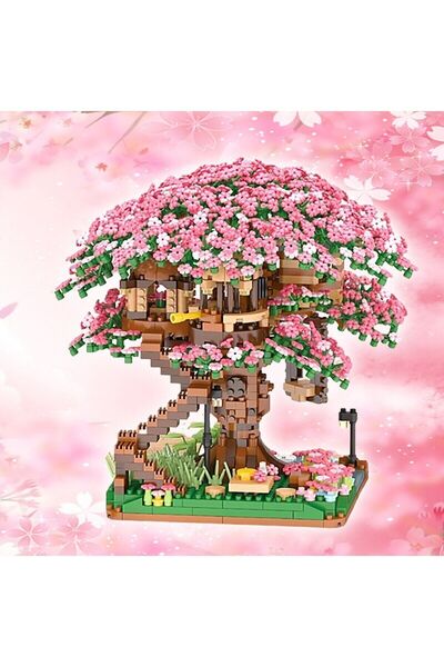 ROBOKÜS BLOCKS - Sakura Ağaç Evi Kiraz Çiçeği - Yapı Blokları