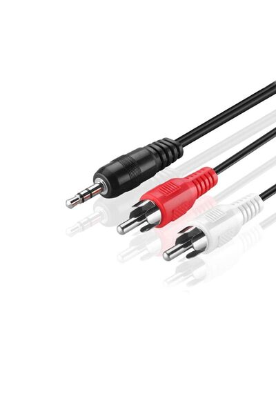 BK Teknoloji 3.5 Mm Erkek To 2 Rca Erkek Ses Kablosu - 1.5 Metre