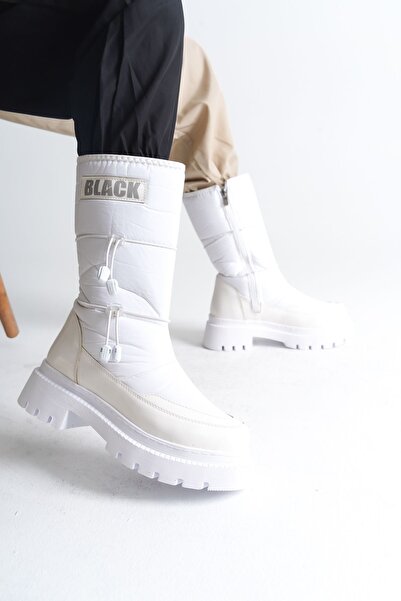 Limeo Women's Long Snow Boots with Non-Slip Sole and Waterproof Patent Leather - Zippered and Parachute Fabric Bootie