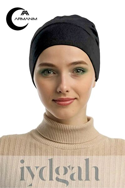 IYDGAH Armanım Practical Snap Bonnet - Hijab, Ready Fit, Wide Hair Band, Black
