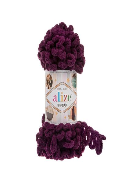 Alize Subebek 5 τεμάχια Puffy Hand Knitting Yarn Χρώμα: 111 Μωβ