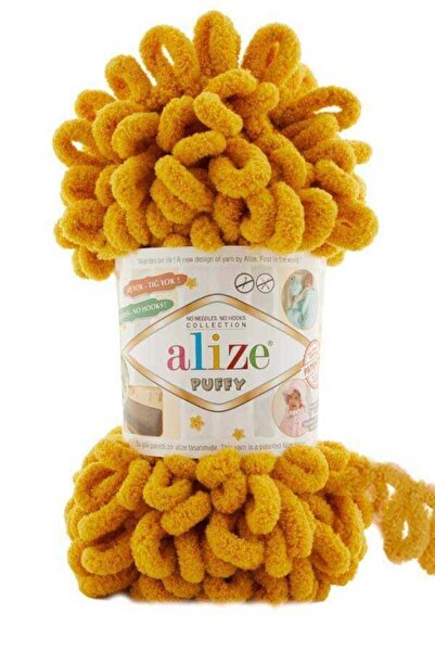 Alize Puffy Knitting Yarn-02 Mustard 1 Πακέτο 5 Τεμάχια
