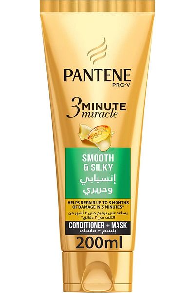 Pantene Pro-V 3 Minute Miracle Smooth & Silky Conditioner for Frizzy Hair, 200 ml