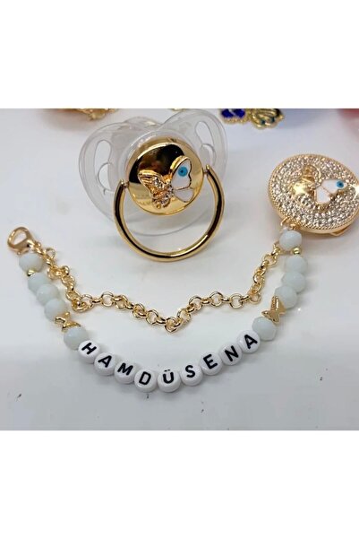 Bygulsahozdemir Zirkon Taş Kelebek Model Emzik Ve Emzik Zincir