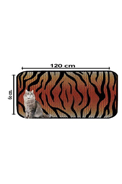 AKTUNÇ XXL BÜYÜK BOY ELEKLİ TUVALET ÖNÜ DESENLİ KEDİ KUMU PASPASI 60X120 CM