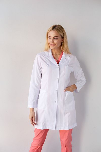 VAYVAYLI Guler cămașă de lungime medie, albă, haină de laborator pentru profesori de doctor