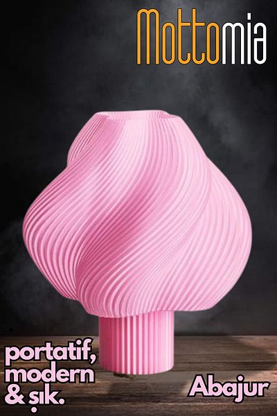 mottomia Sugar Candy Creme - Modern and Minimalist Decorative Lampshade, Wired Night and Table Lamp - Limited Edition