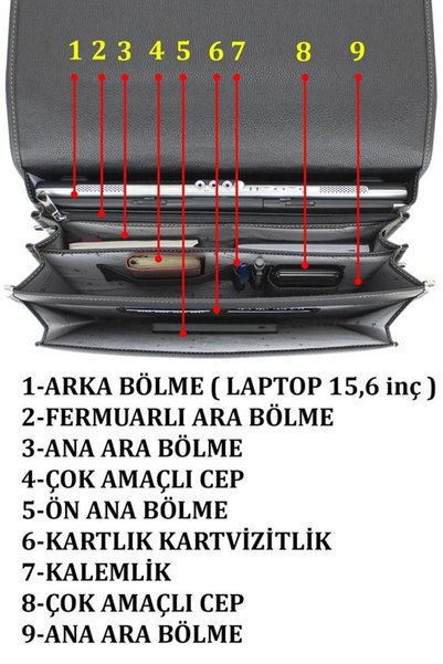 Case Club Laptop Briefcase 14-15.6 Inch Business Series 5 Compartment Waterproof Notebook Bag