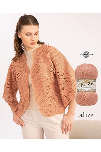 Alize ANGORA GOLD 144 K.PUDRA YÜNLÜ YELEK ŞAL İPİ 5 YUMAK %20 Yün-%80 Akrilik 100 GRAM 550 METRE