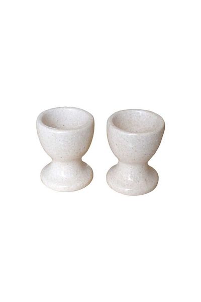 Concept ONYX by CEHRELI Natural Stone Marble Footed Egg Cup Set of 2 (Export Quality)
