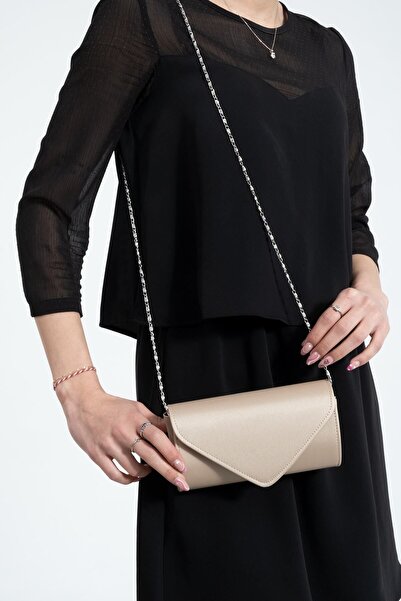 bibags Ten Saten Abiye Çanta Portföy Çanta Clutch Çanta