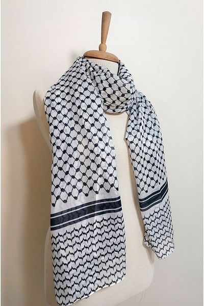 istanbul prensesleri Cotton Puchsia, Poşu, Palestinian Flag Kefiye Shawl FULAR