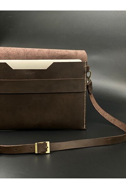 MAT Deri حقيبة ماك بوك ماسنجر مقاس 13 بوصة متوافقة مع الهواء والبرو، حقيبة كمبيوتر محمول من الجلد الطبيعي وحقيبة حمل المستندات