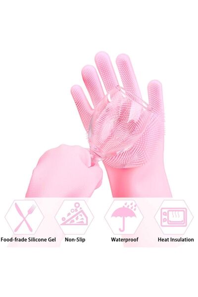 Baysal Sihirli Silikon Bulaşık Eldiveni Pembe