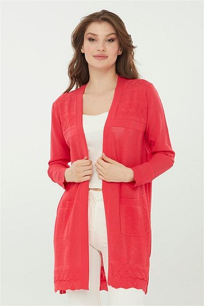 Desen Triko Tricotaj de damă Cucitură Cardigan lung