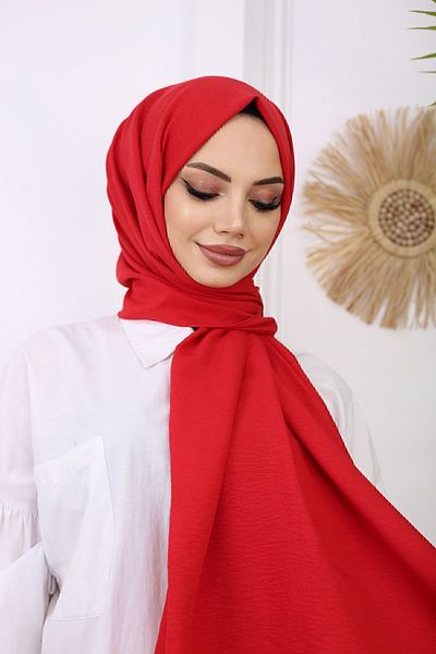 feronis Hijab Women's Cotton Jazz Shawl Model _ Red