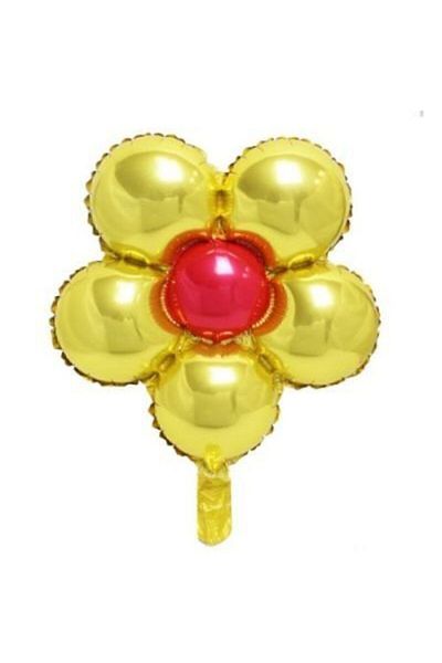HKNYS Flower Foil Balloon Gold 40 Cm - Birthday Balloon-party Balloon