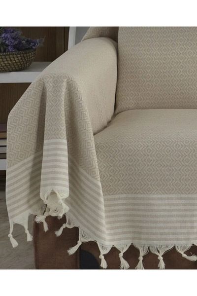 Coperta غطاء أريكة قطني بحجم كينج يغطي الأذرع