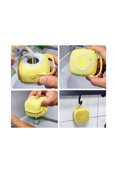 DEMİRHAN İTHALAT Bathroom Shower Pouch Soap Shower Gel with Tank Massage Brush Washcloth Pouch Refillable Wash Brush