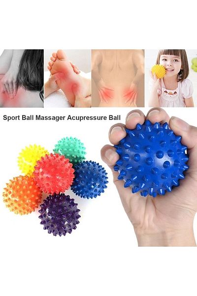 Canderel Pilates Massage Ball 8 Cm Blue Spiky Massage Ball Hand Back Body Cardio Exercise Plates Round Ball