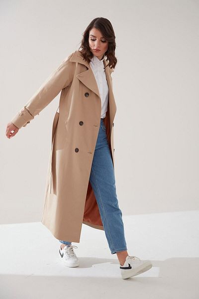 SahraAfra Rosette Trench Coat