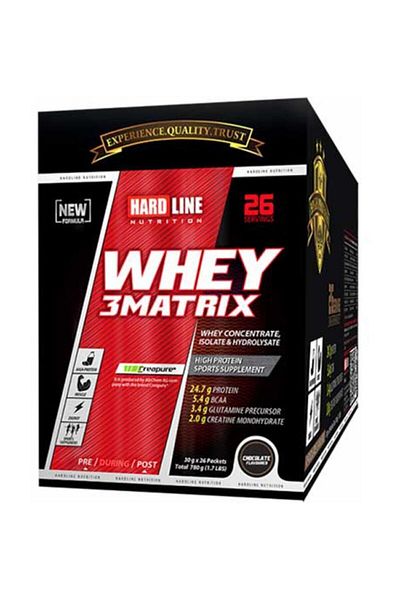 Hardline 78 Pack of 30 gr Whey 3 Matrix Protein Powder - ChocoLate FLavored