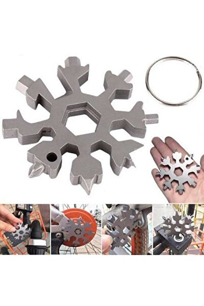 06 KAYRA STORE Çok Fonksiyonlu Paslanmaz Çelik Anahtar Alyan Takımı Ve ,anahtarlık Kar Tanesi Alyan Takımı Hex Key