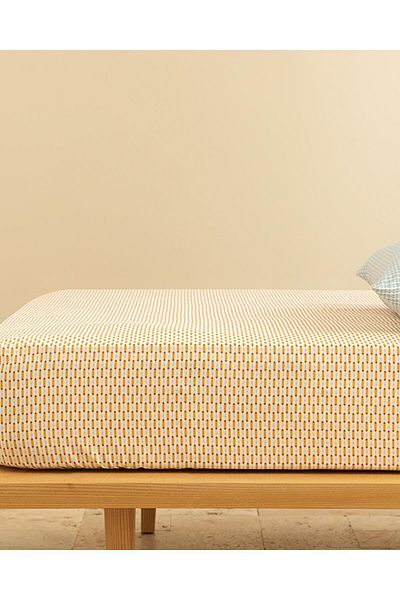 English Home Diamond Stripe Single Easy-Iron Bed Sheet - 100x200 Cm