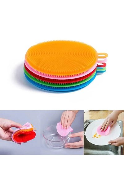 KAVİR 2 Pieces - Multi-Purpose Facial Massage and Cleansing Pad Apparatus Dishwashing Apparatus Multi-Purpose Silicone Pet