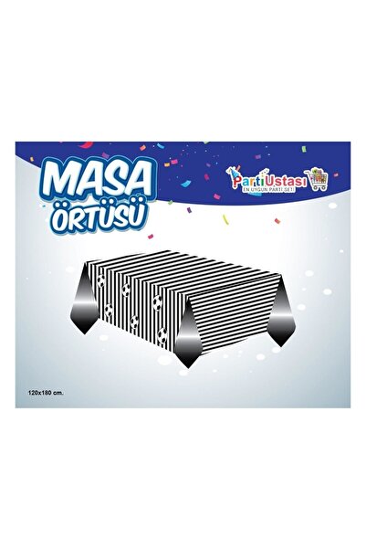 Parti Ustası ALYA-BUTIK مفرش طاولة أسود-أبيض 120x180