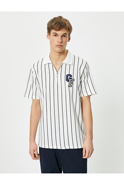 Koton Ανδρικό μπλουζάκι με μισό φερμουάρ