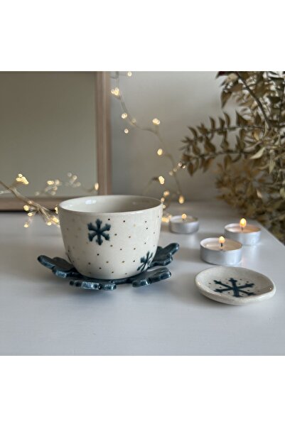 Atelier Enki Kar Taneli Kulpsuz Fincan Seti