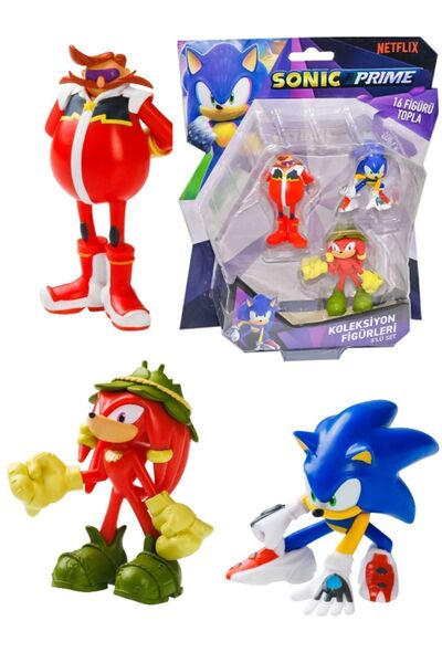 TOYFEST Sonic Prime 3 lü Figür Blister Set - Sonic + Gnarly Budaklı Knuckles ...