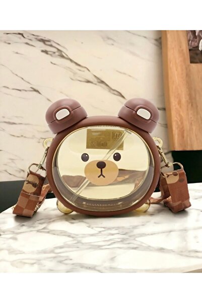 FASTSELLER Cute Teddy Bear Water Bottle, Double Lid, Children's Water Bottle ...