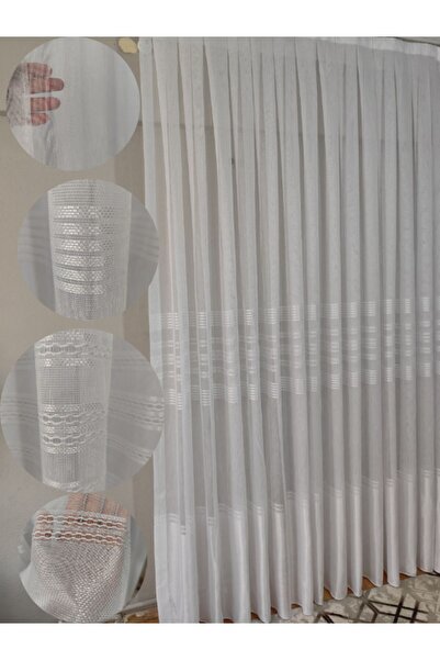 MebelPort Curtain Pardoseală din in Slub Tulle rotativ cu bandă (CORNIȘĂ PĂTR...