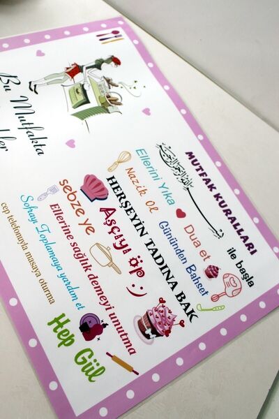 Özmur Concept Pvc Mutfak Kuralları Tablosu A3 Ebat Pvc Kaplama