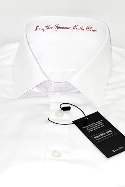 Hediyenza Cadou de Ziua Îndrăgostiților Cămașă albă slim fit pentru bărbați