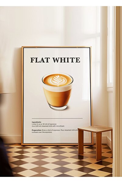 ARTHOUSECOLLECTIVE Flat White - Poster Cafea - Poster fără cadru în dimensiun...
