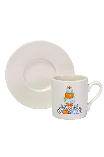 Hediyenza Blue Blanc și Pumpkin Toamna cu imprimeu ceașcă de cafea turcească ...