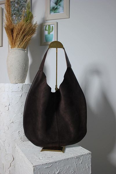 Bsrastore Кожена чанта Bitter Brown Lesta Suede - Yavrulu