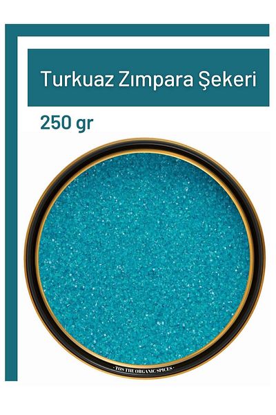 TOS The Organic Spices Turquoise Sanding Sugar 250 g Turquoise Sanding Sugar
