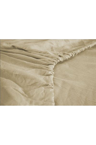 GENÇEV HOME COLLECTİONS ملاءة سرير مزدوجة بلون كريمي مقاس 30 سم - مع 2 كيس وسادة