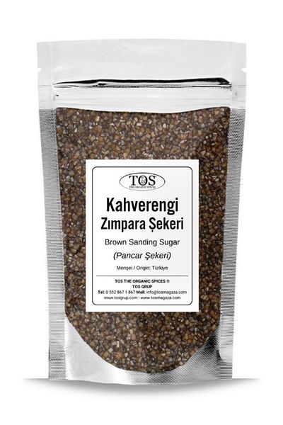 TOS The Organic Spices 250 g Brown Sanding Sugar - Easy to Touch Water