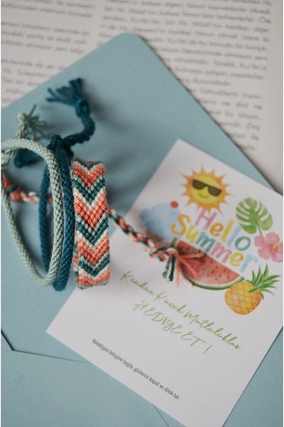 Bidüğüm Bohemian Unisex Spring Bracelet and Handmade Set - Adjustable Size and Lasting Colors