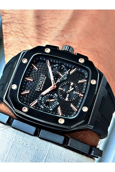 Homies Homi̇es Black Men's Wristwatch with Bracelet Gift