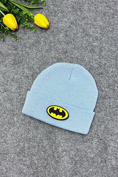 MYADA Stil Batman Plava Pletena Dječja Beretka sa Dodacima