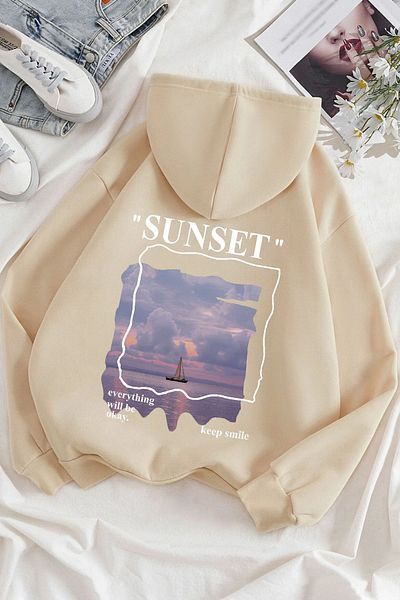uyguntarz Unisex φούτερ με στάμπα Sunset