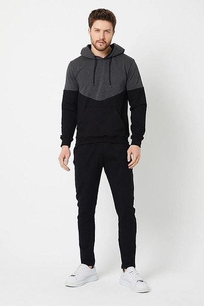 uyguntarz Anthrazitfarbener Unisex-Trainingsanzug