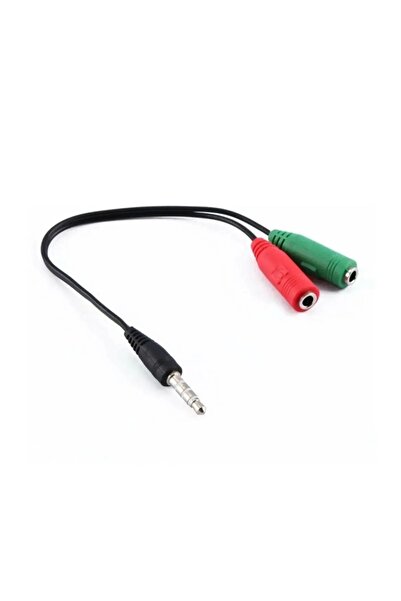 harry 3.5mm Kulaklık Mikrofon Dönüştürücü Çevirici Switch Splitter Kablo 2 Di...