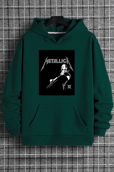 uyguntarz Unisex φούτερ με στάμπα Metalica Oversize